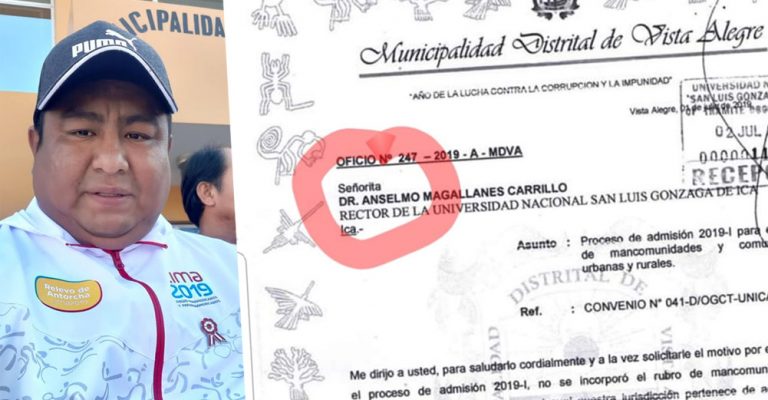 Nasca: alcalde de Vista Alegre llama ‘señorita’ al rector de la Unica en documento oficial - Ica