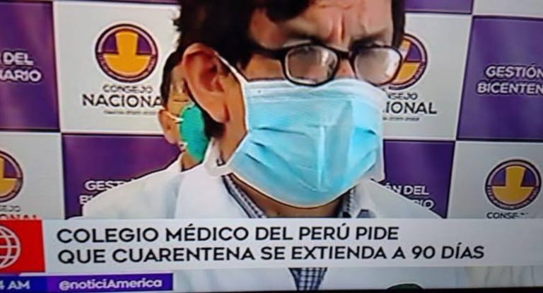 Colegio Médico del Perú pide que la cuarentena se extienda por 90 días - Perú