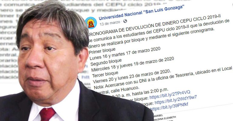 UNICA no devuelve dinero del CEPU 2019-II: Familias necesitan por cuarentena - Perú