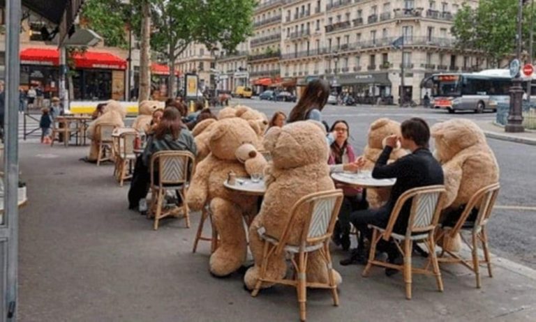 Restaurante de París sentó osos de peluche en las mesas para mantener la distancia social (FOTO) - Entretenimiento