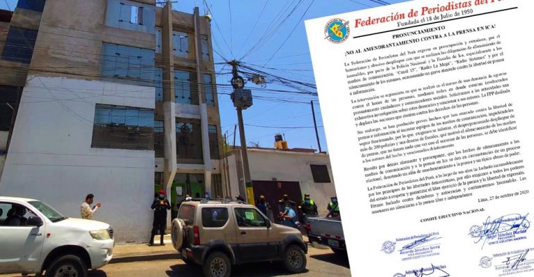 Federación de Periodistas se pronuncia sobre allanamiento de tres medios de comunicación en Ica - Ica