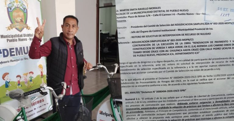Ica: Acusan al alcalde de Pueblo Nuevo por incapacidad en ejecución de obra - Ica