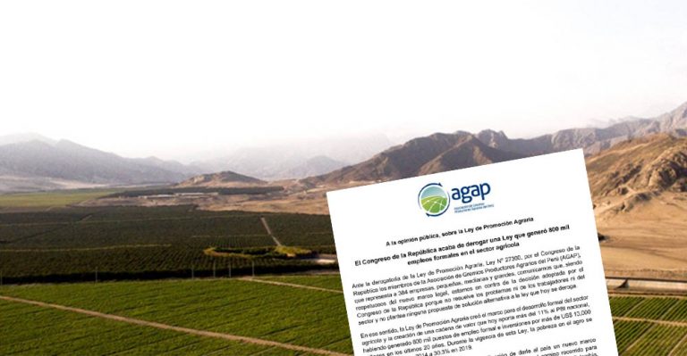 Asociación de Gremios Productores del Perú emiten comunicado tras derogatoria de la Ley Chlimper - Perú