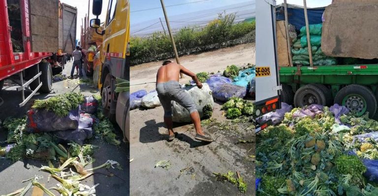 Frutas y verduras se pudren en camiones varados por la huelga agraria en Ica (Imágenes) - Perú
