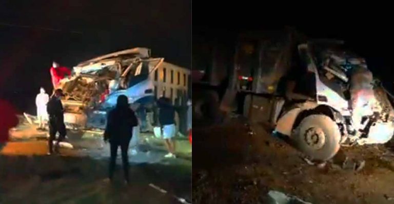Ica: Pesado camión choca brutalmente con una roca en la oscuridad y deja dos heridos (video) - Ica