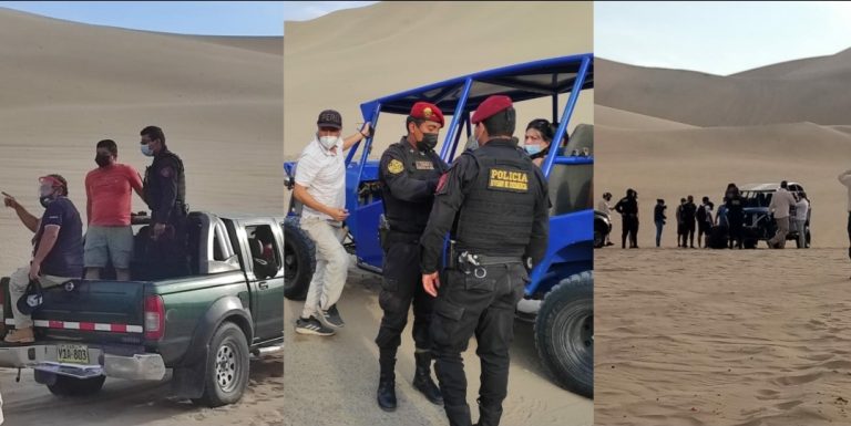 Tubulares casi se vuelcan con niños a bordo en persecución policial en las dunas de Huacachina - Ica