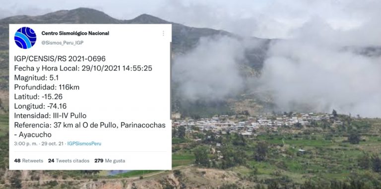 Sismo de 5.1 sacude el sur de Ayacucho y se siente en Ica y Arequipa - Perú