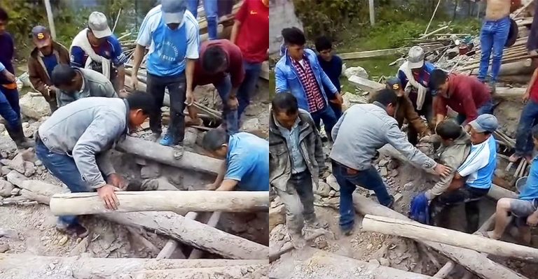 Rescatan de milagro a hombre sepultado bajo derrumbe por terremoto 7.5 en Amazonas (VIDEO) - Perú