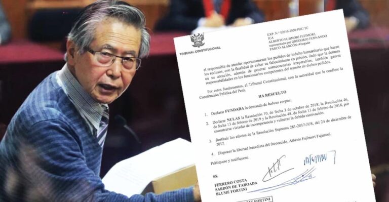 Ya salió el documento con el fallo del TC que ordena a liberación inmediata de Alberto Fujimori - Perú