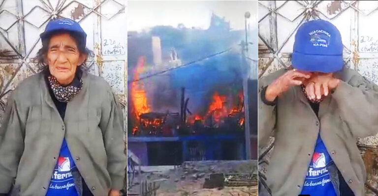 Ica: Anciana rompe en llanto, incendio dejó en cenizas toda su vivienda en La Esperanza - Ica