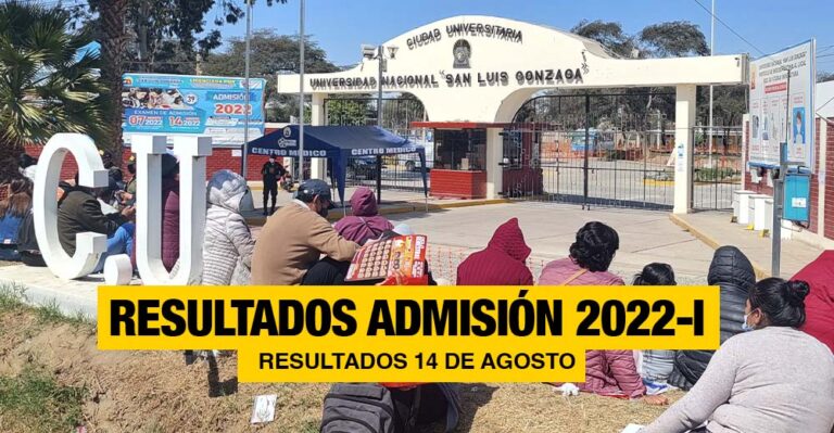Resultados Examen de Admisión San Luis Gonzaga de Ica 2022-I (14 de agosto) - Perú
