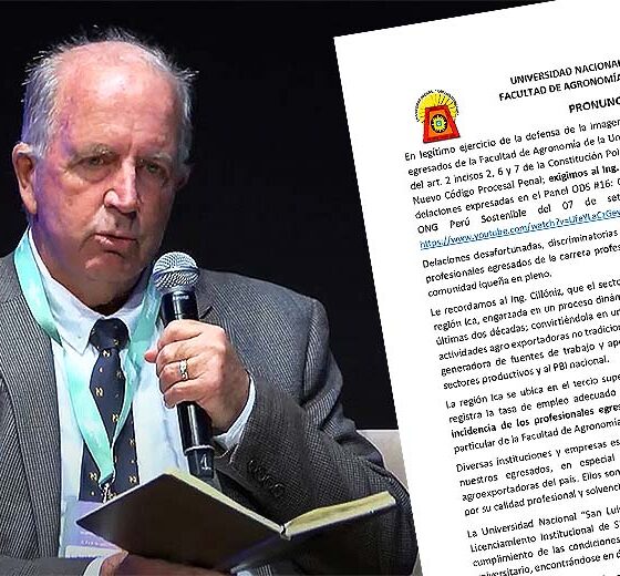 Fernando Cillóniz: Agronomía de la UNICA le exige que pida disculpas por discriminar a profesionales iqueños