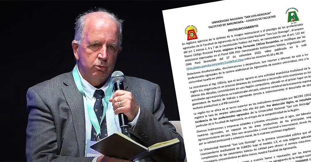 Fernando Cillóniz: Agronomía de la UNICA le exige que pida disculpas por discriminar a profesionales iqueños