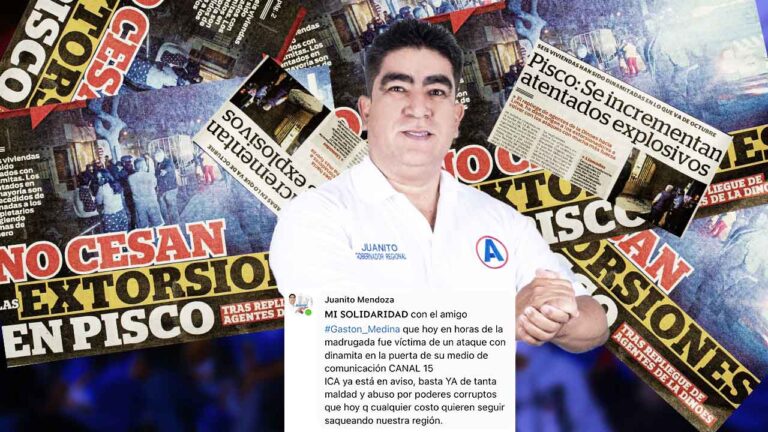 Ica: Juan Mendoza se solidariza con Gastón Medina pero no con familias en Pisco que sufren atentados a diario - Ica