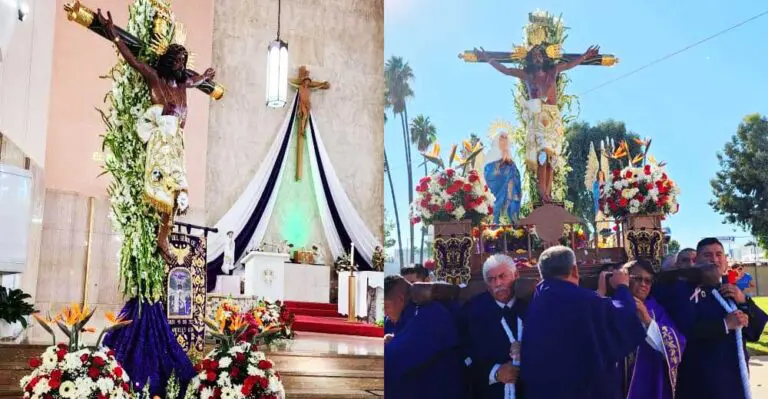 Señor de Luren salió en procesión por las calles de la ciudad de Los Angeles en Estados Unidos - Perú