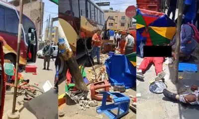 Accidente en Chincha: Bus de 'Perú Bus' arrasa con varias personas y derriba un poste