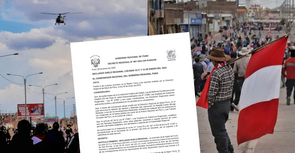 Gobierno Regional de Puno declara 3 días de duelo por muertes en Juliaca
