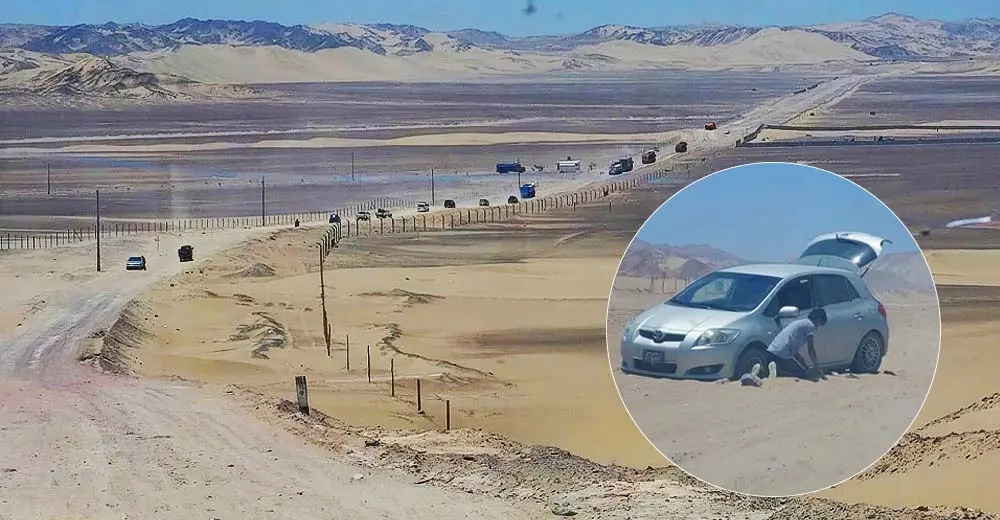 Ica: cientos de conductores cruzan el desierto de Carhuaz y sufren atollamientos