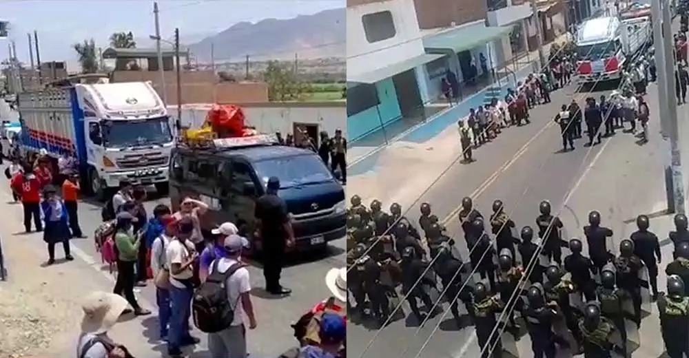 Policía interviene y retiene en Pisco a manifestantes que viajan de las regiones hacia Lima