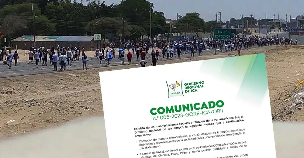 Ica: Gobierno Regional convoca a los 43 alcaldes de la región tras enfrentamientos en la Panamericana