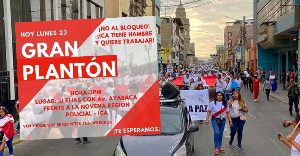 EN VIVO Ica: Convocan a población iqueña a un "Plantón" contra los bloqueos en la Panamericana Sur