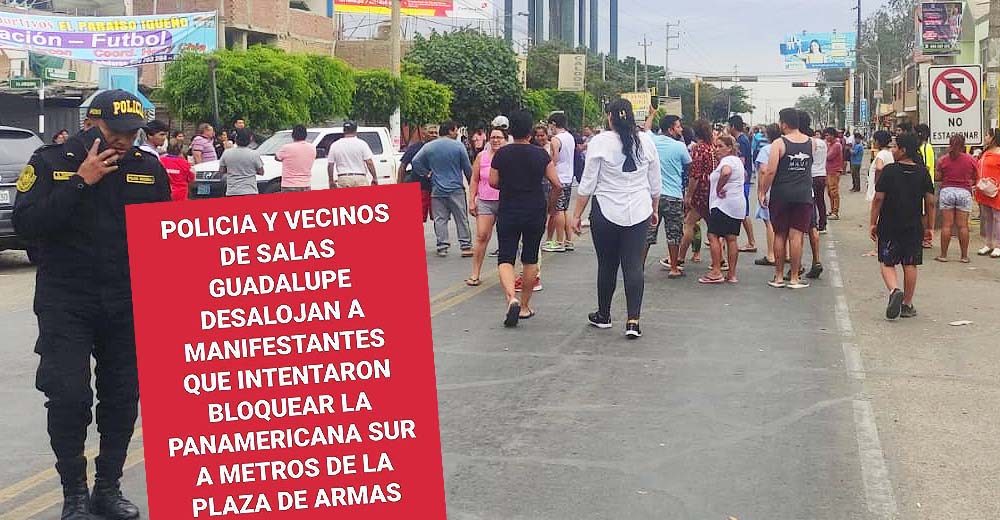 EN VIVO Ica: Policía con ayuda de civiles evitan un nuevo bloqueo en plena plaza de Salas Guadalupe