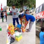 Manifestantes que viajan del sur hacia Lima reciben apoyo con víveres en su paso por Ica