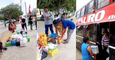 Manifestantes que viajan del sur hacia Lima reciben apoyo con víveres en su paso por Ica