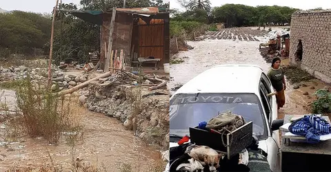Nasca: Desborde del Río Aja afecta precarias viviendas y afecta a los agricultores