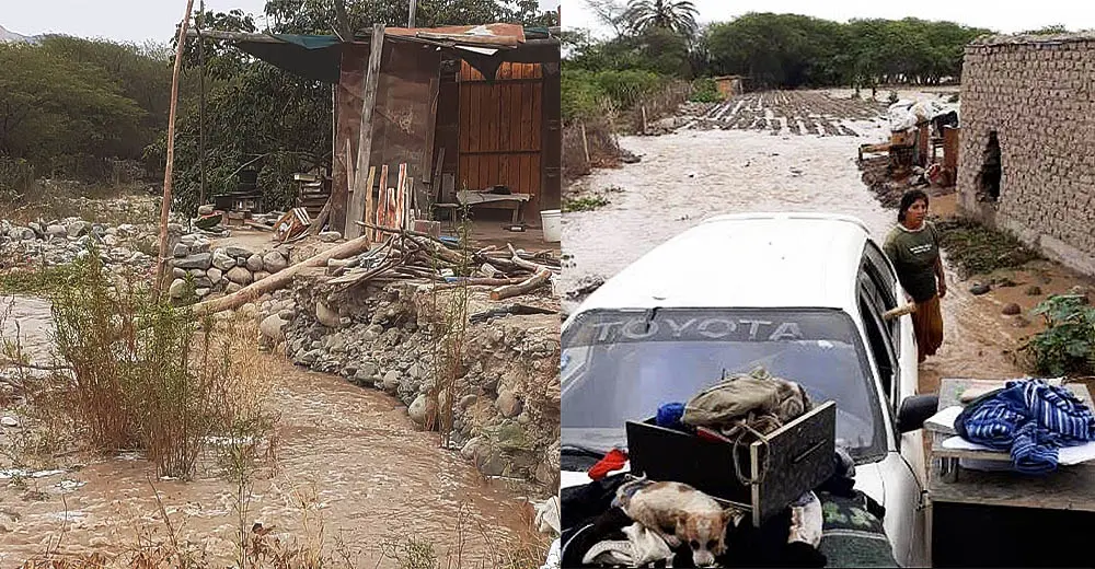 Nasca: Desborde del Río Aja afecta precarias viviendas y afecta a los agricultores