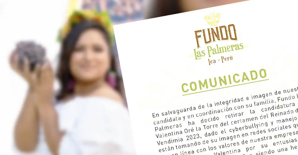 Vendimia de Ica 2023: Fundo Las Palmeras retira a su candidata por "cyberbullying" en las redes