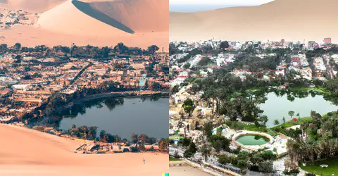 Así se verá la Huacachina de Ica en un futuro, según inteligencia artificial