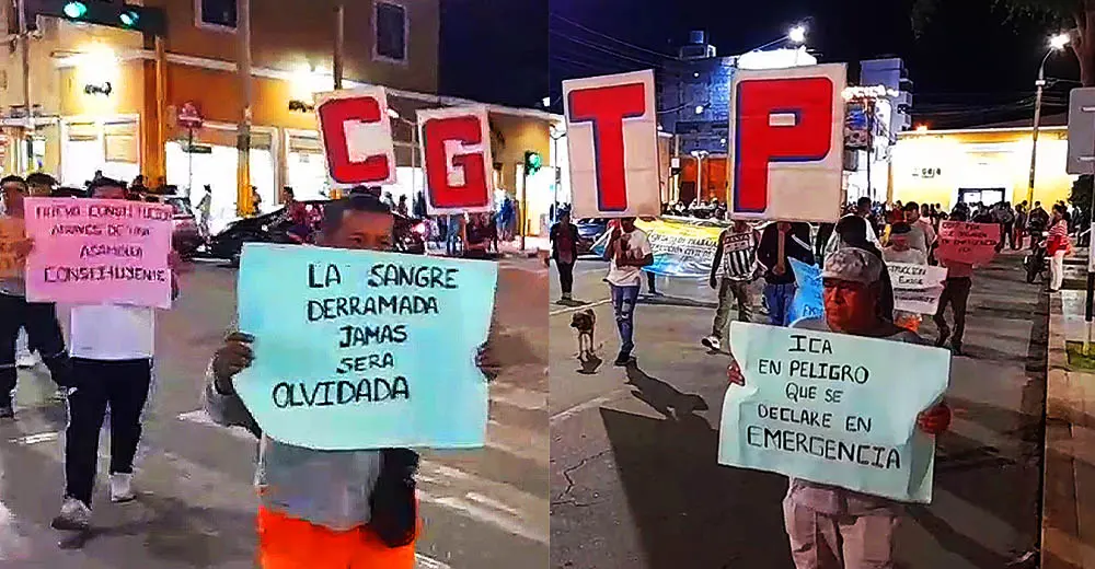 Ica: CGTP sigue en protesta exigiendo la salida de Dina Boluarte y el cierre del Congreso
