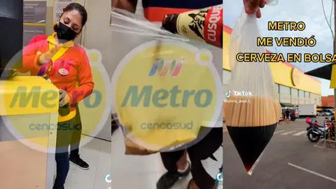 Joven compra cerveza en Metro y se la entregan en bolsa "Chela en bolsa"