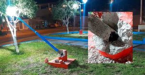 Deficiencia en obras ocasiona el desplome de un poste en Nasca