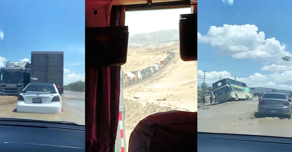 Ica: hay tres puntos bloqueados por huaicos en la Panamericana Sur