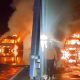 Ica: Minivan se incendia cuando intentaba cruzar zona de huaico en la Panamericana Sur