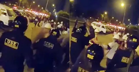 Policías a brigadistas de primeros auxilios en Lima "avancen terroristas avancen"