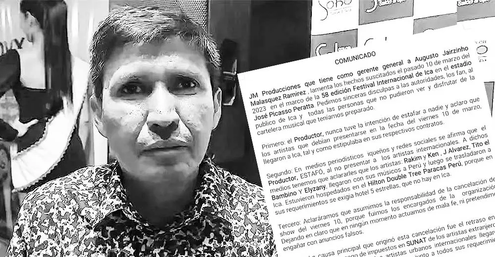 Promotor de la Vendimia de Ica emite comunicado: "nunca tuve la intención de estafar a nadie"