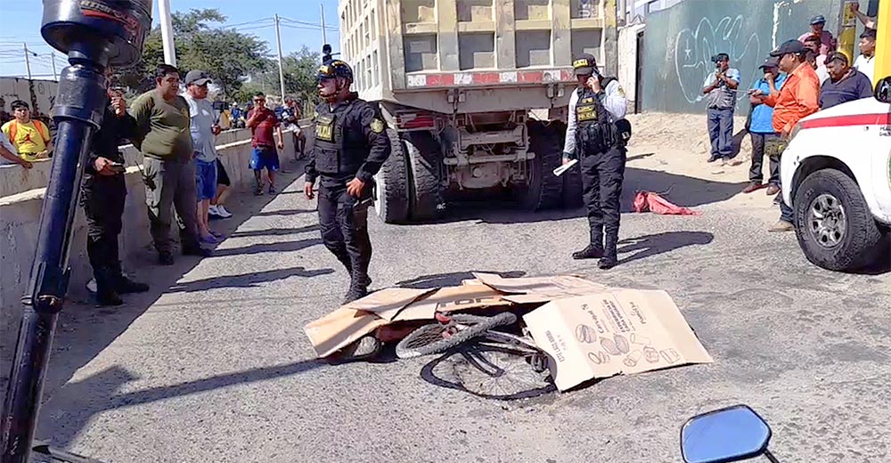 Conductor de volquete de la Municipalidad de Ica atropella y mata a un anciano que iba en su bicicleta