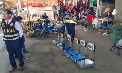 Ica: Policía incauta balanzas adulteradas por comerciantes del Mercado Arenales