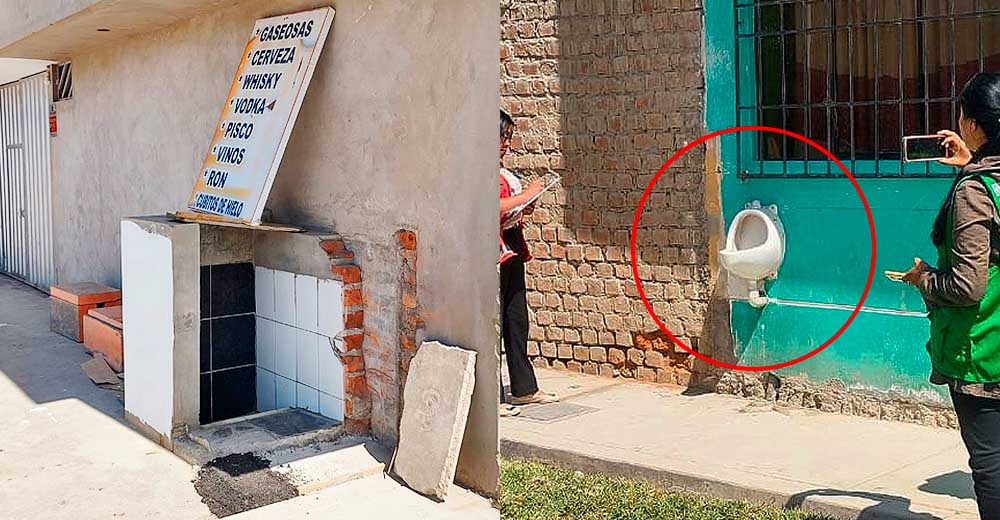 Ica: Vecinos en La Tinguiña colocaron urinarios hacia la calle para sus clientes que toman cerveza