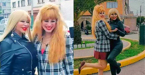 Susy Díaz y Alicia Mercado, la actriz que la interpretará en su película "Una vedette en el Congreso"