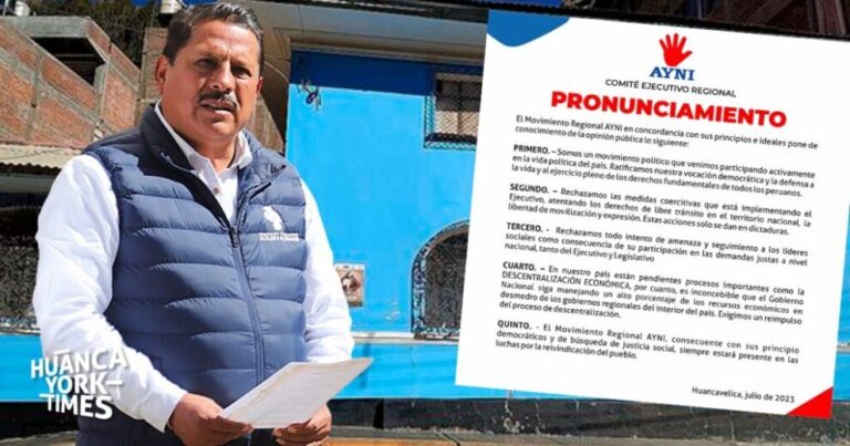 El movimiento del gobernador de Huancavelica llama «dictadura» al régimen de Dina Boluarte - Perú