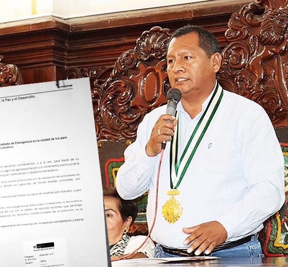 Alcalde de Ica pide al gobierno la declaratoria de Emergencia ante ola de crímenes de extranjeros