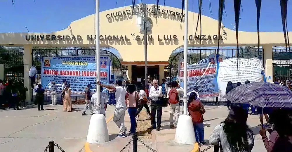 Docentes toman la Universidad Nacional San Luis Gonzaga de Ica
