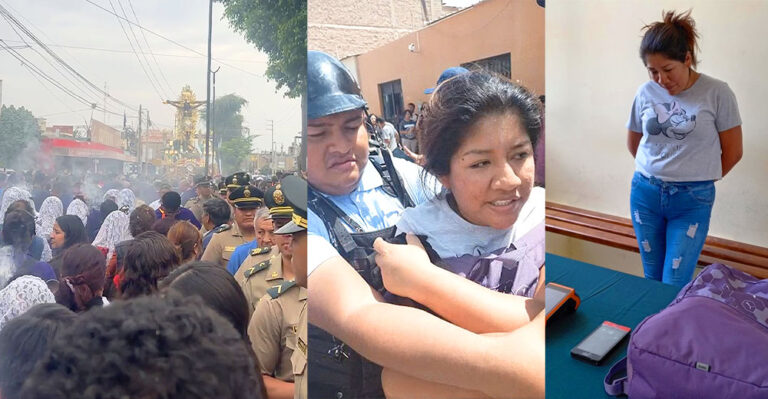 Ica: cayó mujer que robaba celulares en medio de la procesión del Señor de Luren - Ica