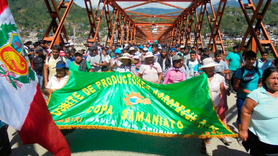 Productores agropecuarios del VRAEM evalúan paro de 48 horas y marcha a Lima