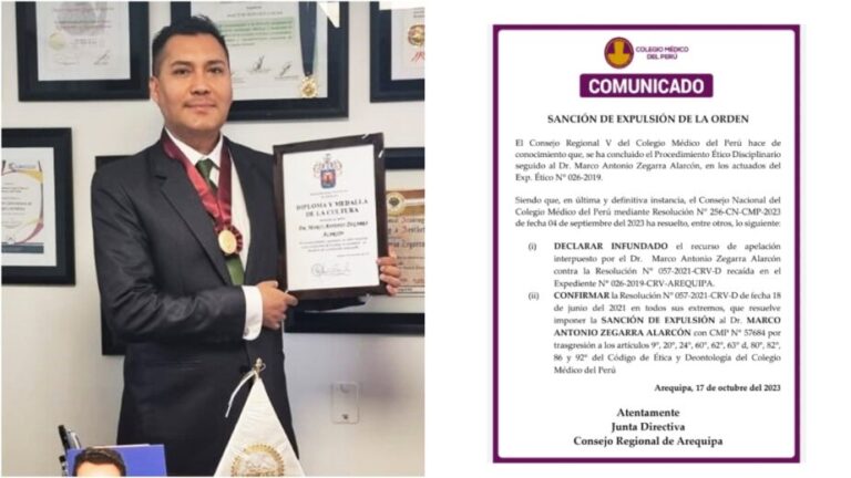 Arequipa: Colegio Médico del Perú reafirma expulsión del «cirujano de las estrellas» - Perú