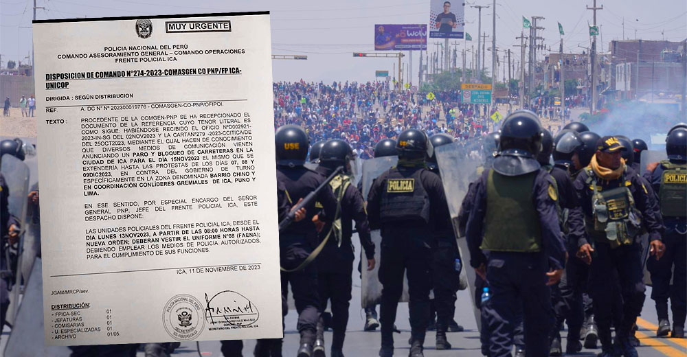 Policía en Ica se pone en alerta ante posibles bloqueos en la Panamericana Sur